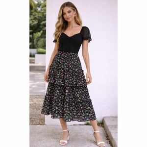 Ann Taylor • Tiered Midi Skirt